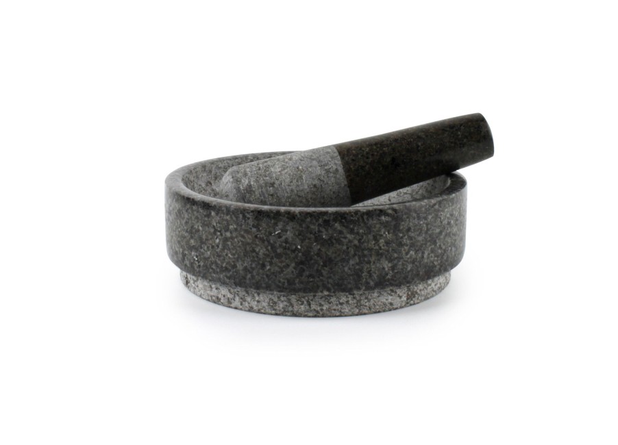 Kitchen & Cooking Salt&Pepper | Mortar 18Xh6Cm And Pestle Grey Granite Grind