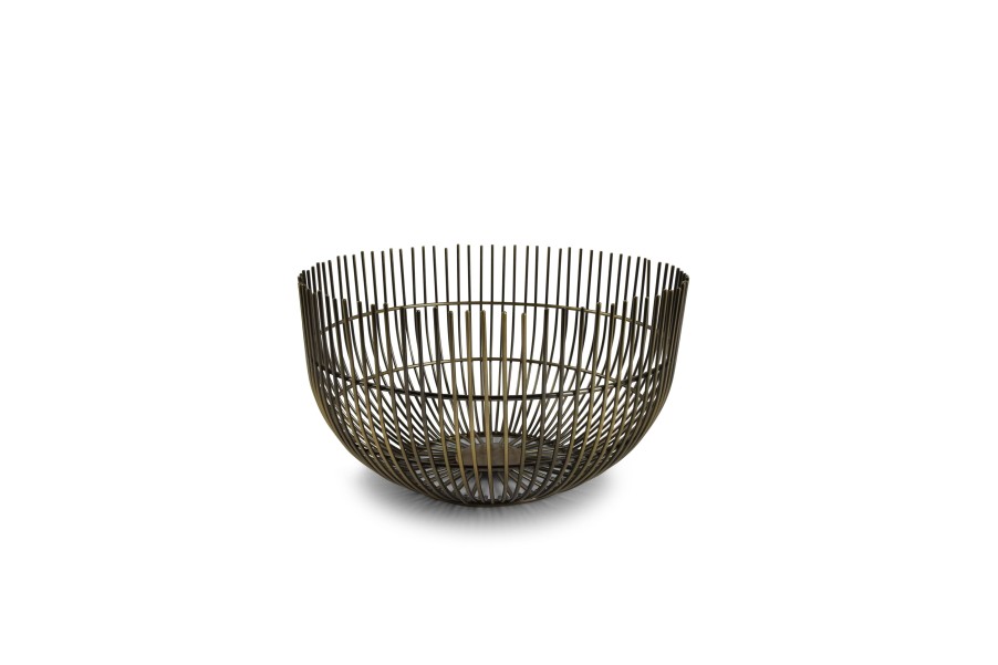 Home & Living Salt&Pepper | Wire Basket 21Xh12Cm Vintage Gold Iris