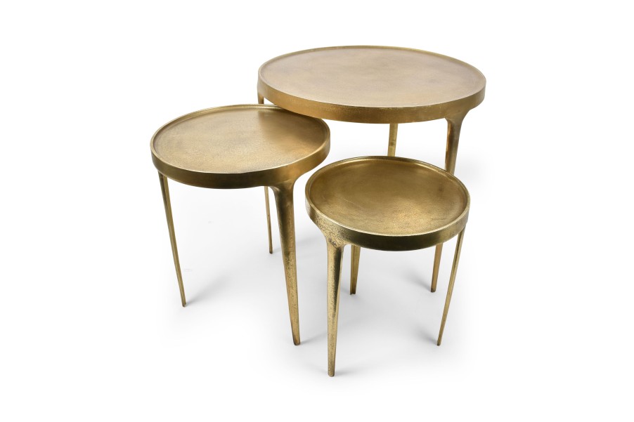 Home & Living Salt&Pepper | Side Table 3 Pieces Gold Duro