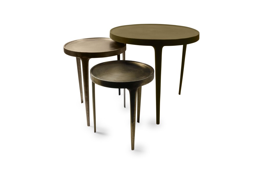 Home & Living Salt&Pepper | Side Table 3 Pieces Gold Duro