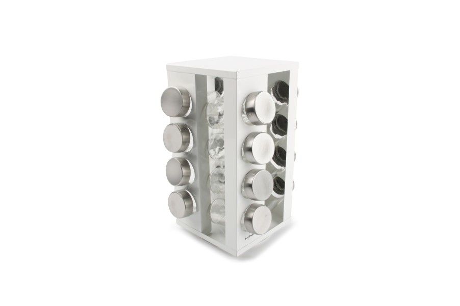 Kitchen & Cooking Salt&Pepper | Spice Rack 17 Pieces White Soho