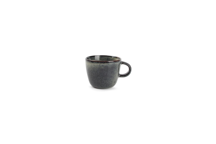 Coffee & Tea Salt&Pepper | Mocha Cup 9Cl And Saucer Green/Blue Stitch