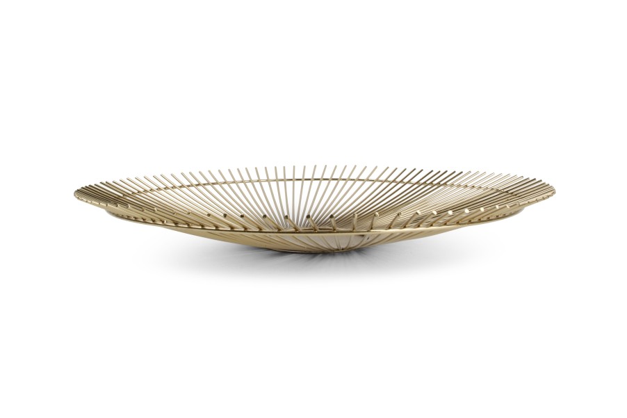 Home & Living Salt&Pepper | Wire Basket 40Xh5Cm Gold Twisted Iris