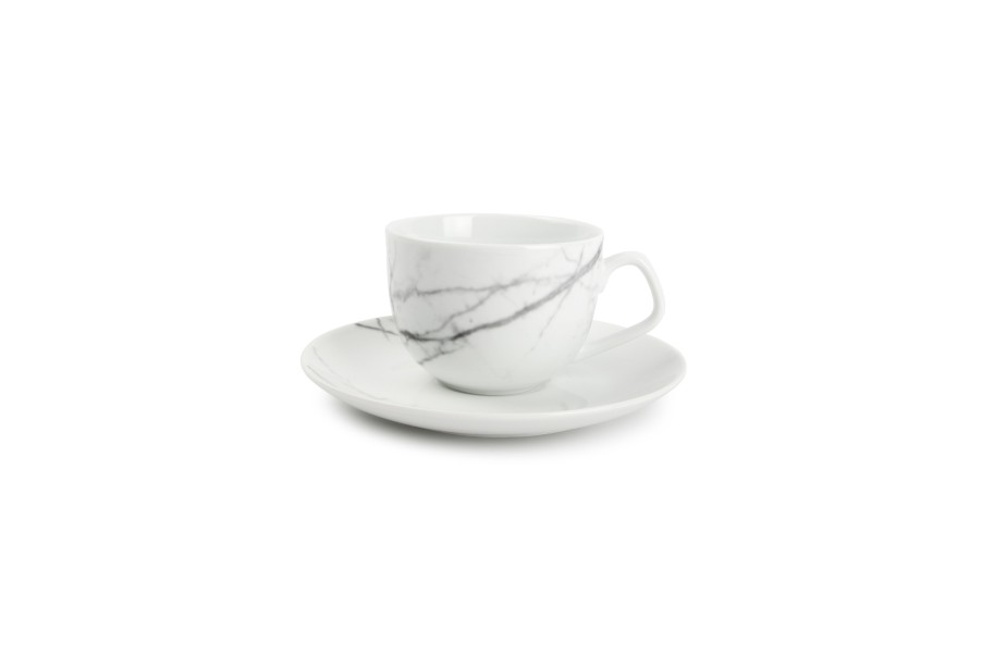 Coffee & Tea Salt&Pepper | Cup 22Cl And Saucer Marble Stone - Set/4