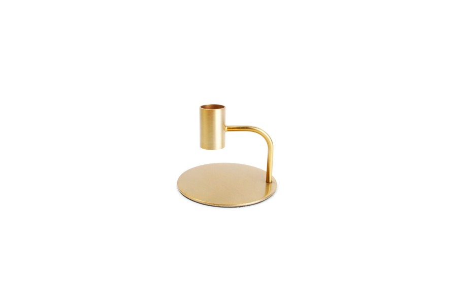 Home & Living Salt&Pepper | Candle Holder 10Xh8Cm Metal Gold Pillar