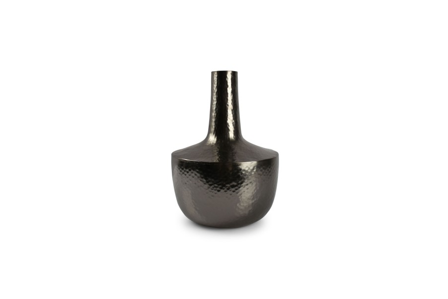 Home & Living Salt&Pepper | Vase 23Xh30Cm Black Hammered Bulbo