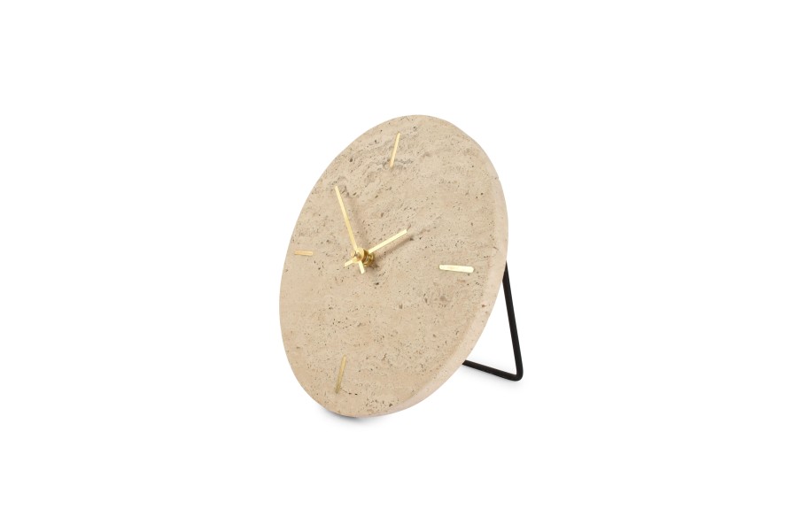 Home & Living Salt&Pepper | Table Clock 20Cm Travertine Beige Zone