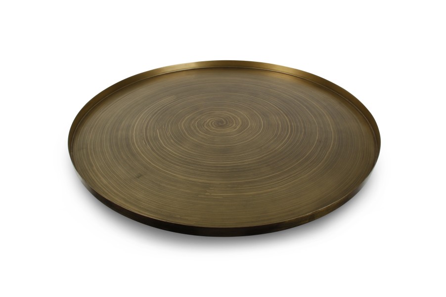 Home & Living Salt&Pepper | Decorative Dish 76Cm Gold Swirl Servo