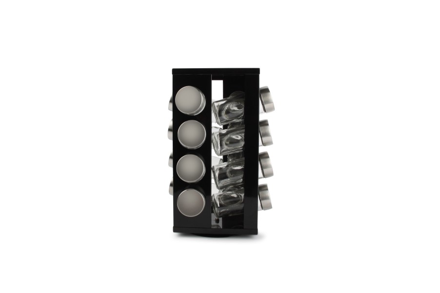 Kitchen & Cooking Salt&Pepper | Spice Rack 17 Pieces Black Soho