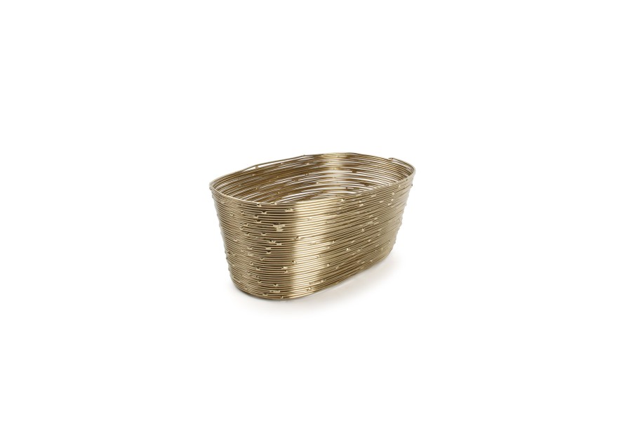 Home & Living Salt&Pepper | Wire Basket 17,5X10Xh7Cm Gold Wire