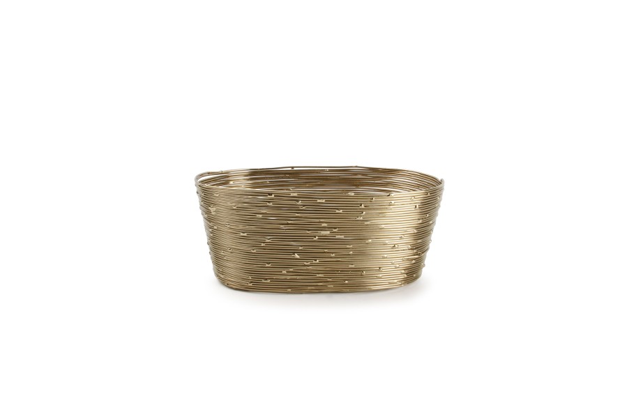 Home & Living Salt&Pepper | Wire Basket 17,5X10Xh7Cm Gold Wire