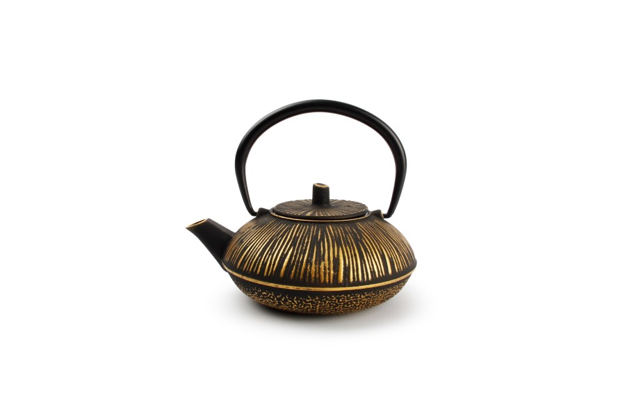 Coffee & Tea Salt&Pepper | Teapot 50Cl Stripes Gold/Black My Tea