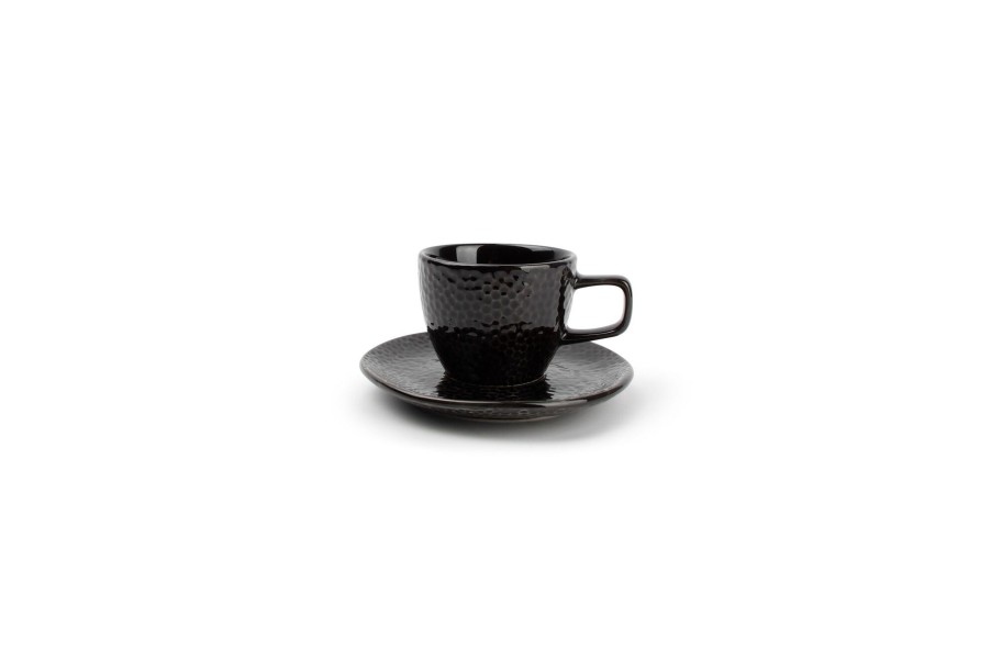 Coffee & Tea Salt&Pepper | Mocha Cup 10Cl And Saucer Black Mielo