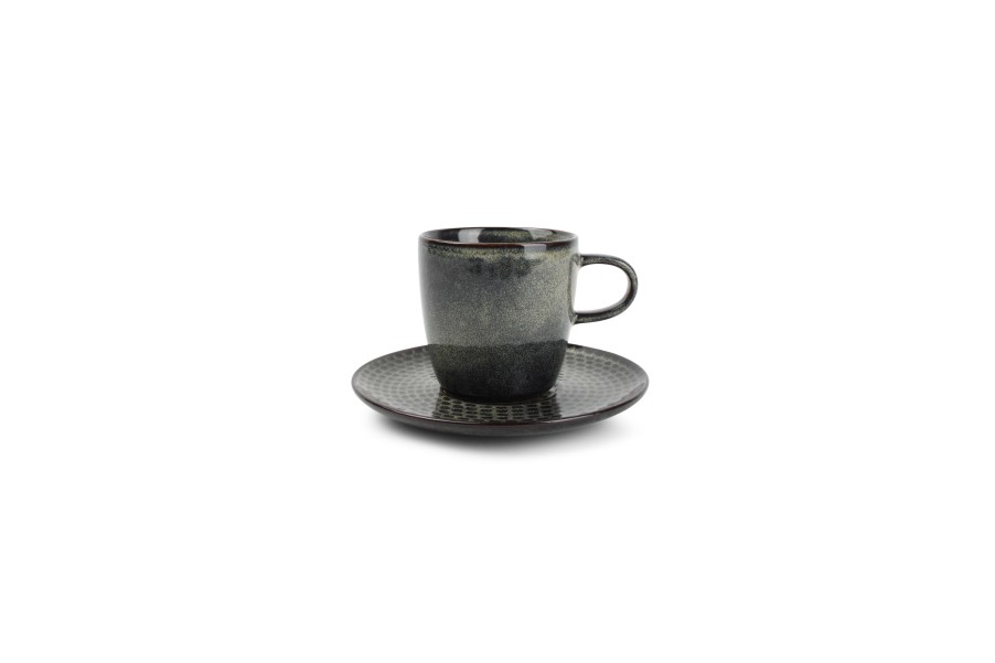 Coffee & Tea Salt&Pepper | Cup 18Cl And Saucer Green/Blue Stitch