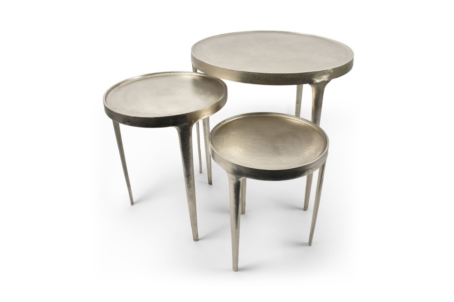 Home & Living Salt&Pepper | Side Table 3 Pieces Silver Duro