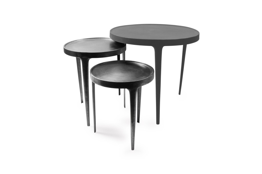 Home & Living Salt&Pepper | Side Table 3 Pieces Silver Duro