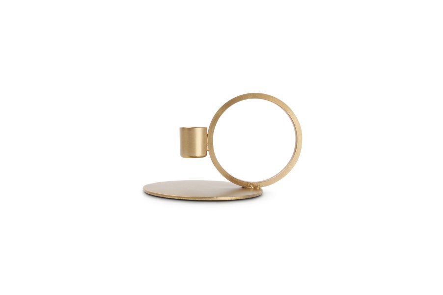 Home & Living Salt&Pepper | Candle Holder 10Xh9Cm Metal Gold Pillar