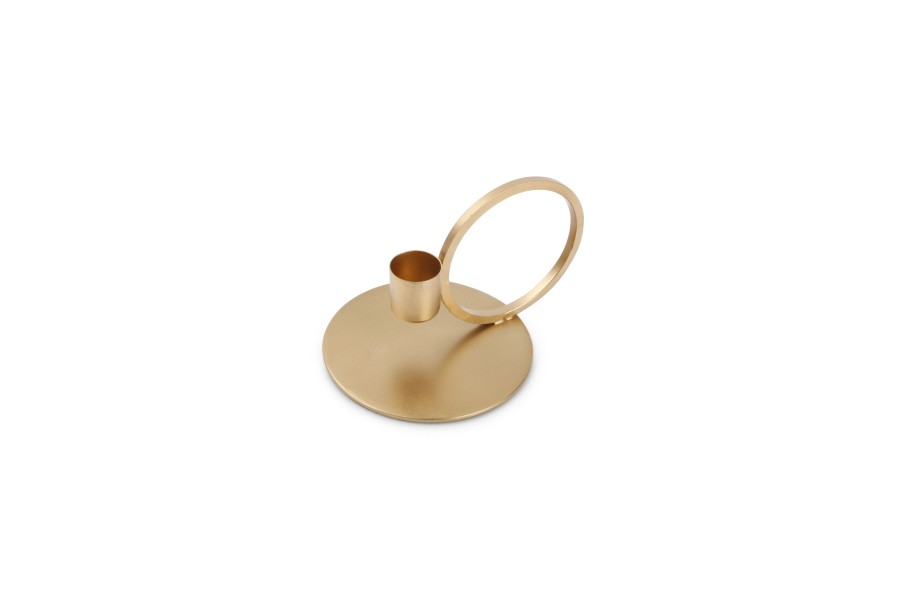 Home & Living Salt&Pepper | Candle Holder 10Xh9Cm Metal Gold Pillar