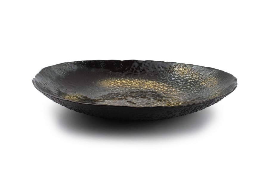 Home & Living Salt&Pepper | Decorative Dish 40Xh7Cm Glass Black/Gold Cosmo