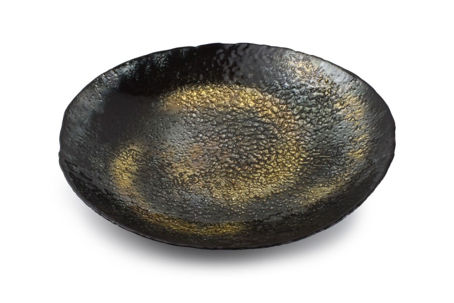 Home & Living Salt&Pepper | Decorative Dish 40Xh7Cm Glass Black/Gold Cosmo