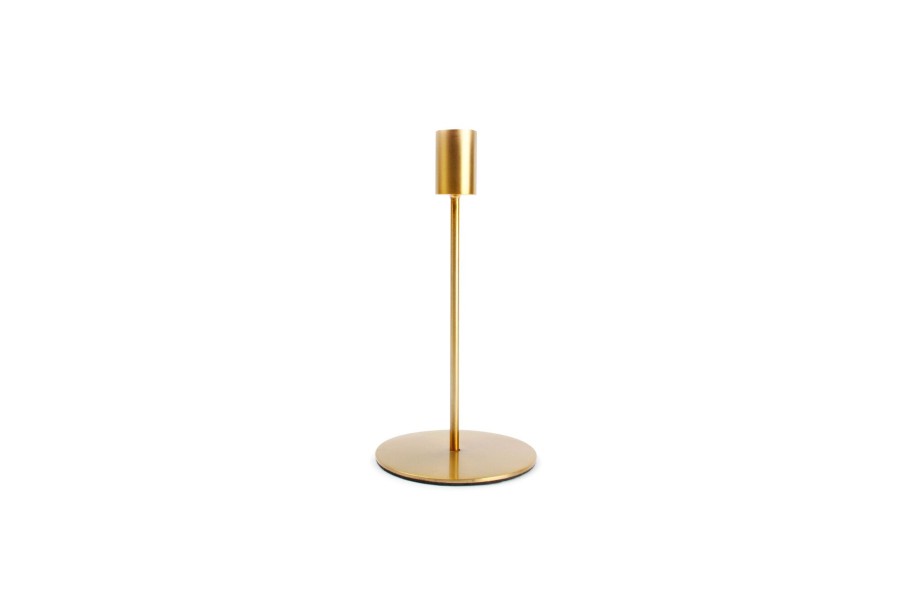 Home & Living Salt&Pepper | Candle Holder 10Xh20Cm Metal Gold Pillar