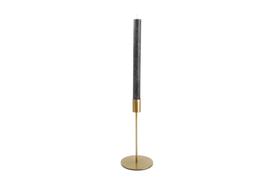 Home & Living Salt&Pepper | Candle Holder 10Xh20Cm Metal Gold Pillar