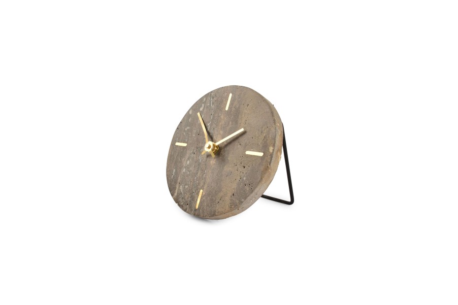 Home & Living Salt&Pepper | Table Clock 15Cm Travertine Grey Zone