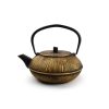 Coffee & Tea Salt&Pepper | Teapot 80Cl Stripes Gold/Black My Tea