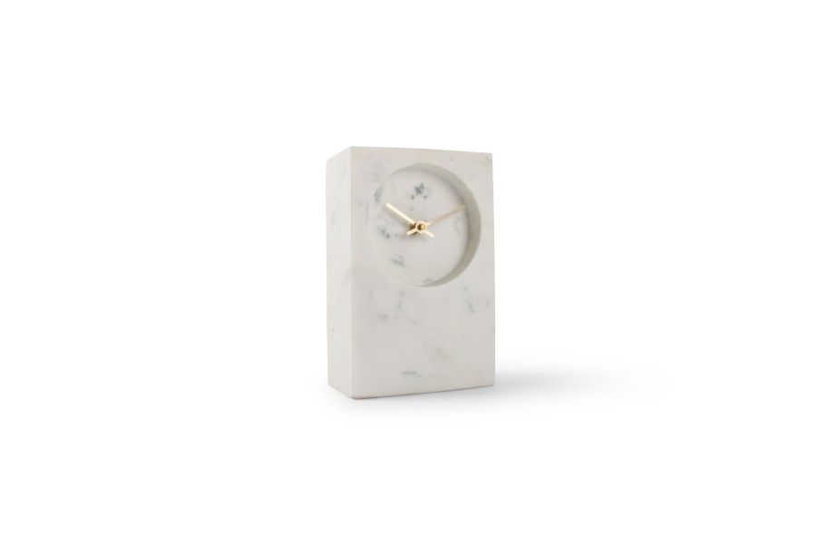 Home & Living Salt&Pepper | Table Clock 13Xh20Cm White Marble Zone