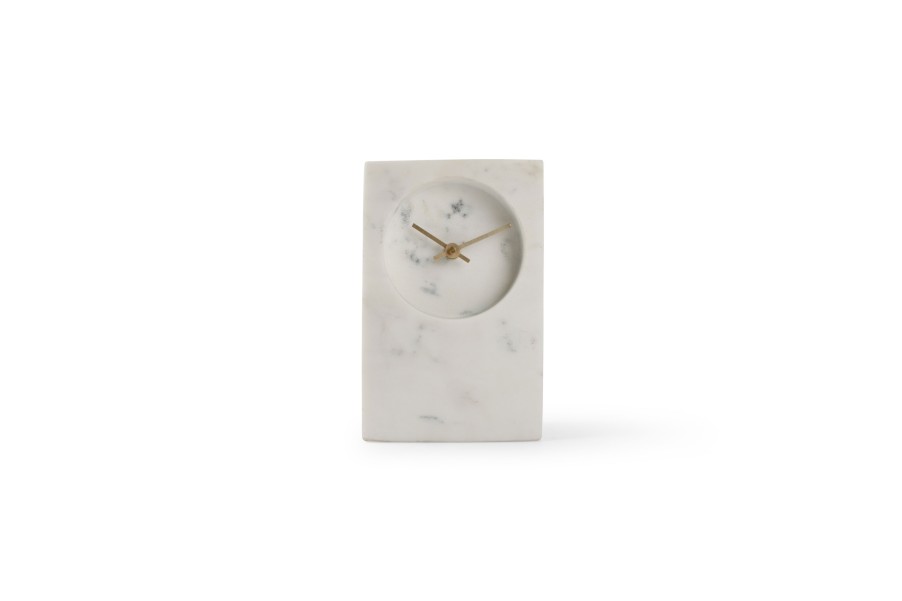 Home & Living Salt&Pepper | Table Clock 13Xh20Cm White Marble Zone