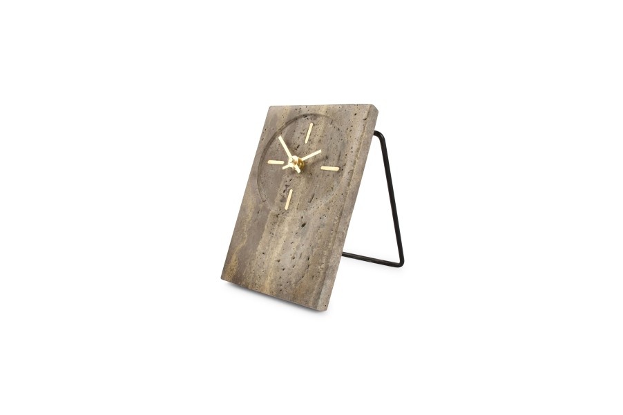 Home & Living Salt&Pepper | Table Clock 12Xh18Cm Travertine Grey Zone