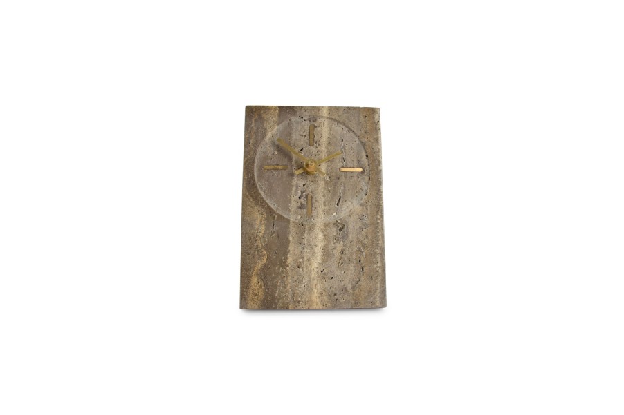 Home & Living Salt&Pepper | Table Clock 12Xh18Cm Travertine Grey Zone