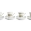 Coffee & Tea Salt&Pepper | Cup 19Cl And Saucer Sage Green Stripes - Set/4