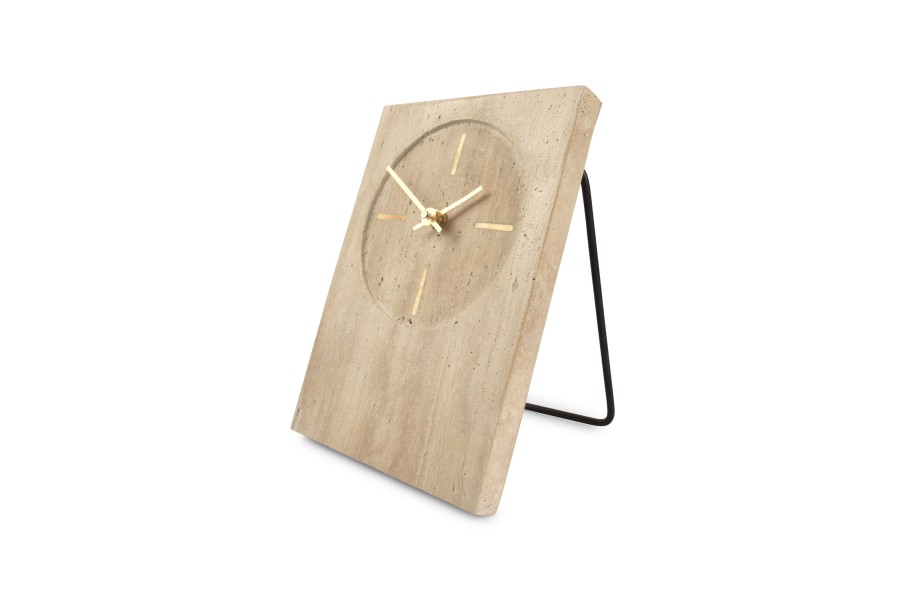 Home & Living Salt&Pepper | Table Clock 16Xh23,5Cm Travertine Beige Zone