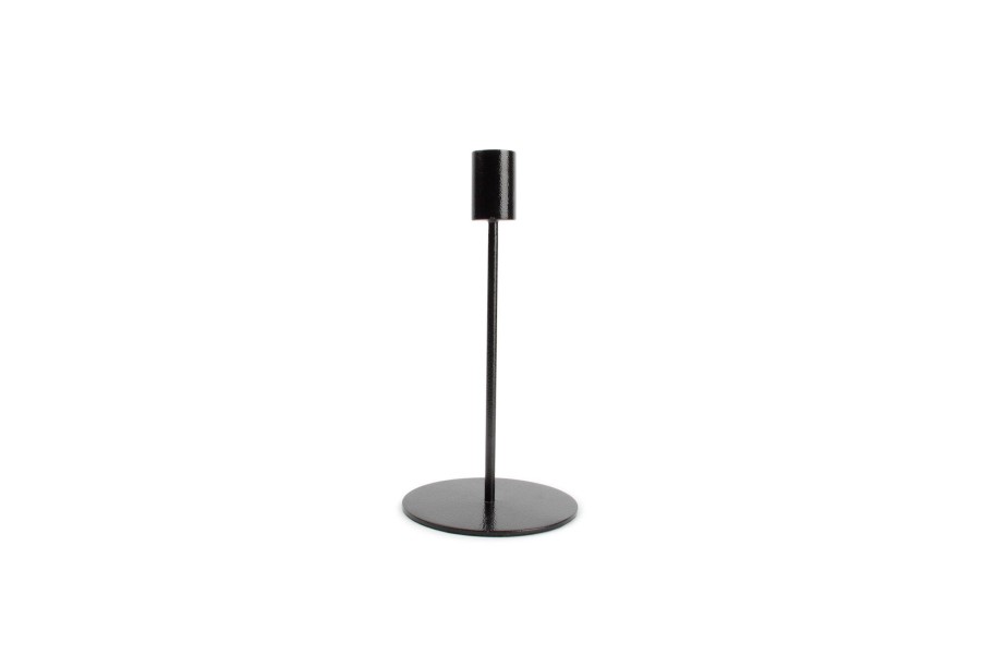 Home & Living Salt&Pepper | Candle Holder 10Xh20Cm Metal Black Pillar