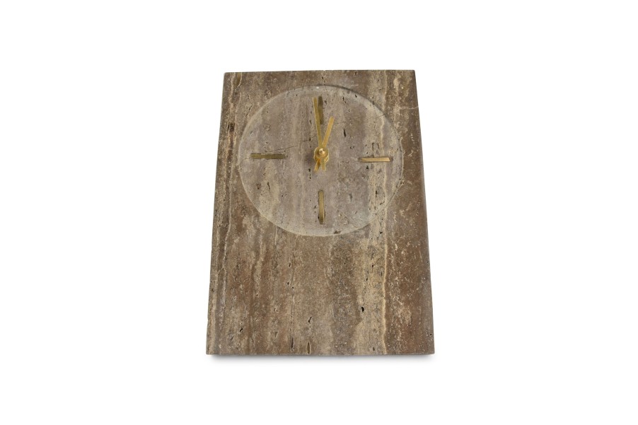 Home & Living Salt&Pepper | Table Clock 16Xh23,5Cm Travertine Grey Zone