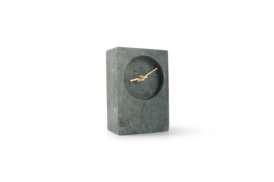 Home & Living Salt&Pepper | Table Clock 13Xh20Cm Green Marble Zone