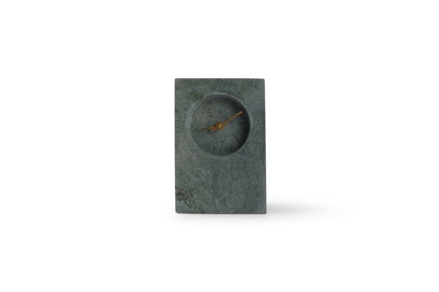 Home & Living Salt&Pepper | Table Clock 13Xh20Cm Green Marble Zone