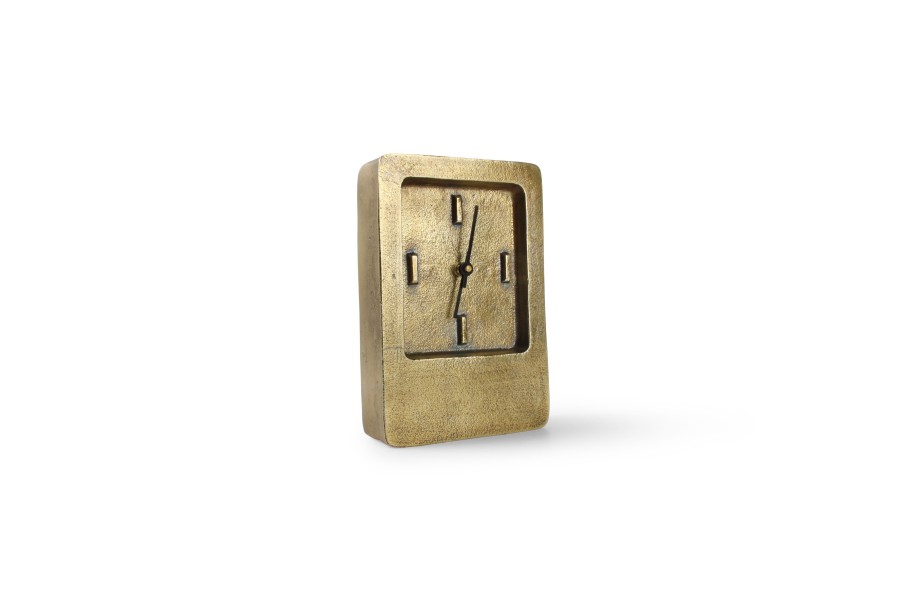 Home & Living Salt&Pepper | Table Clock 14Xh22Cm Gold Edge Zone