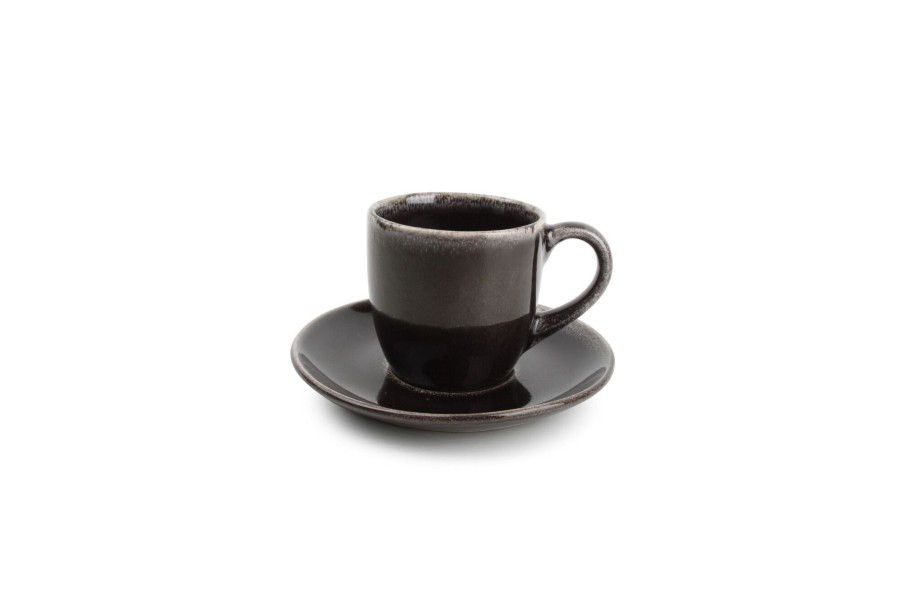 Coffee & Tea Salt&Pepper | Cup 22Cl And Saucer Black Artisan