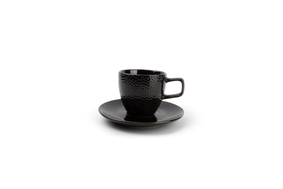 Coffee & Tea Salt&Pepper | Cup 20Cl And Saucer Black Mielo