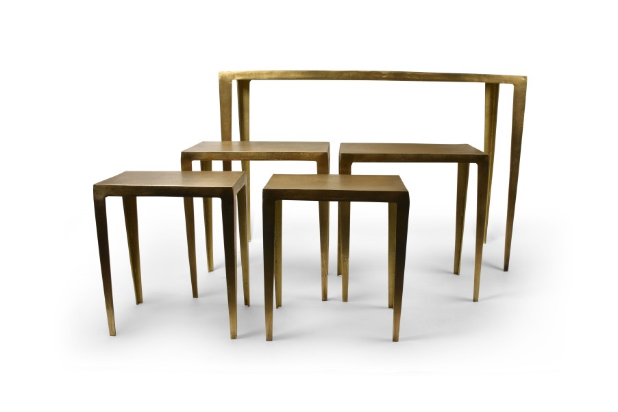 Home & Living Salt&Pepper | Side Table 5 Pieces Gold Duro