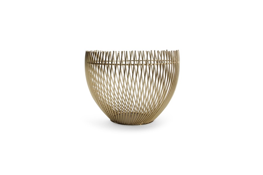 Home & Living Salt&Pepper | Wire Basket 20Xh15Cm Gold Twisted Iris