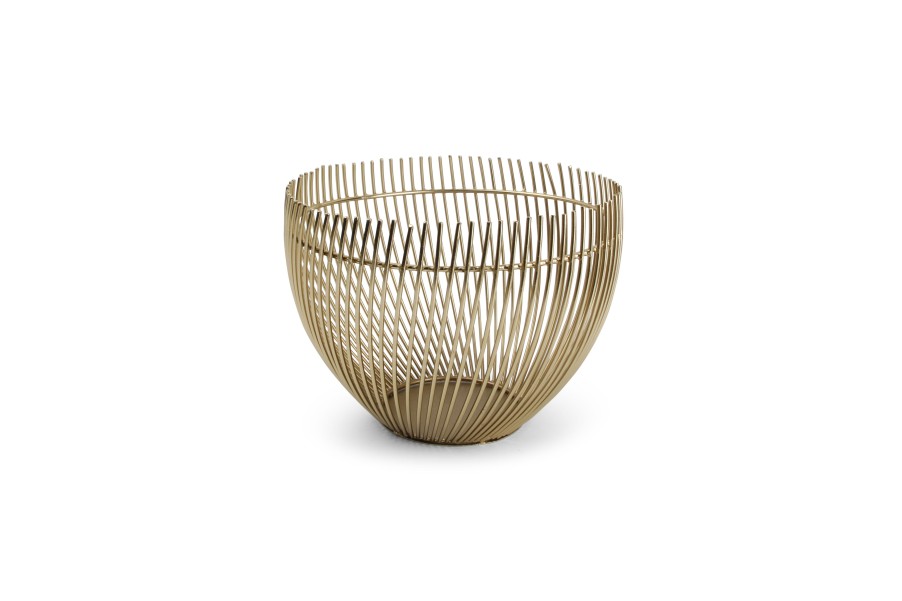 Home & Living Salt&Pepper | Wire Basket 20Xh15Cm Gold Twisted Iris