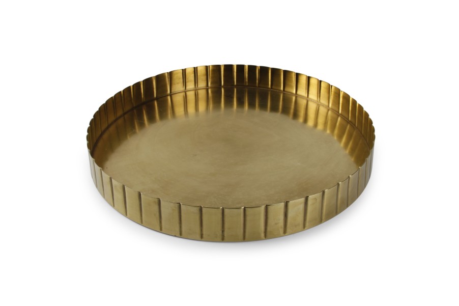 Home & Living Salt&Pepper | Decorative Dish 46Xh5Cm Gold Striped Servo