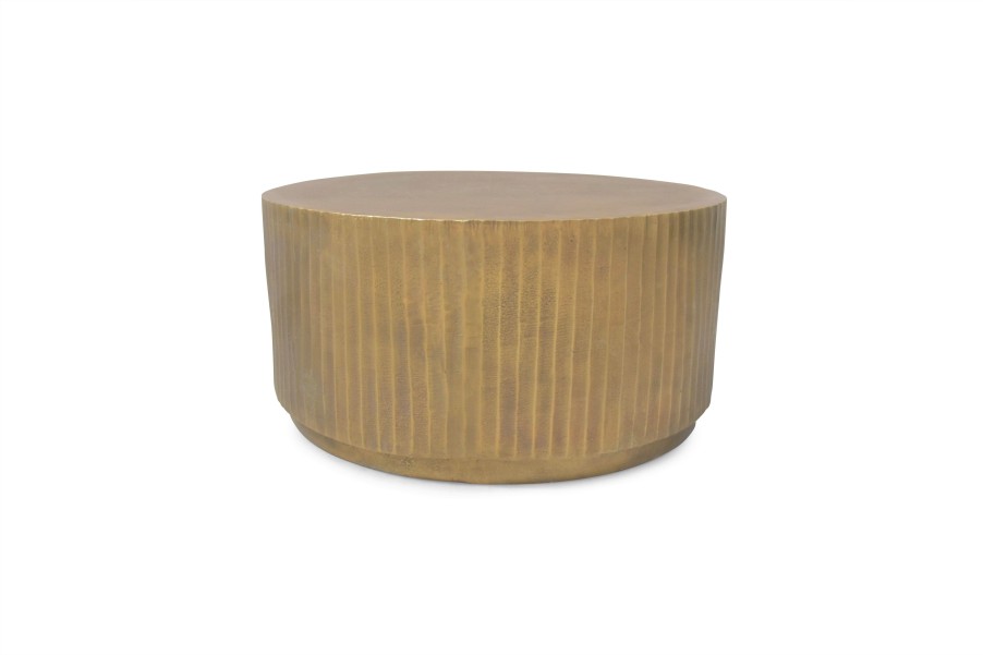 Home & Living Salt&Pepper | Side Table 80Xh40Cm Ribbed Gold Duro