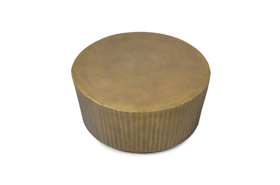 Home & Living Salt&Pepper | Side Table 80Xh40Cm Ribbed Gold Duro