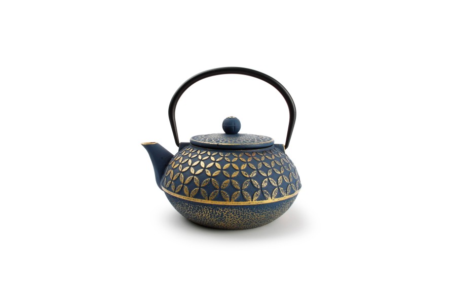 Coffee & Tea Salt&Pepper | Teapot 80Cl Leaves Gold/Blue My Tea