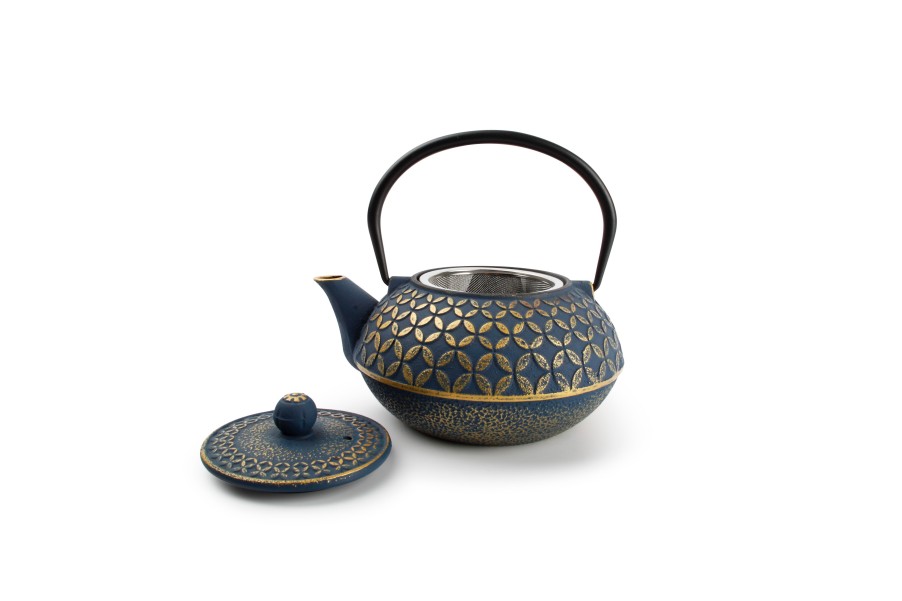 Coffee & Tea Salt&Pepper | Teapot 80Cl Leaves Gold/Blue My Tea