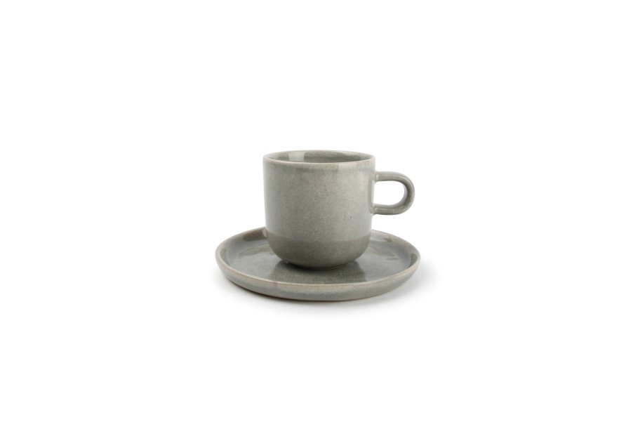 Coffee & Tea Salt&Pepper | Cup 24Cl And Saucer Light Green Meridian - Set/2